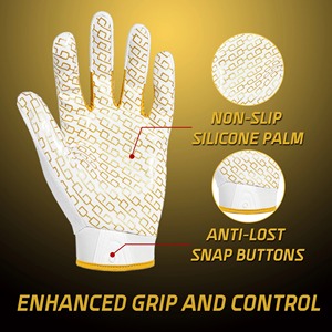 Superventas de silicona Grip Sticky Palm Football Receptor Guantes Entrenamiento profesional Guantes de fútbol americano para jóvenes - Product Image 2