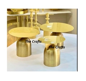 Juego de 2 soportes para pasteles de diferentes tamaños en hierro dorado y soporte para servir pasteles de chocolate blanco al precio más barato - Product Image 6