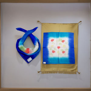 Bufanda de seda de morera pura Tie-Dye de lujo 100%, bufanda teñida a mano con cuello cuadrado transpirable ligera, marca personalizada, caja de regalo perfecta - Product Image 3