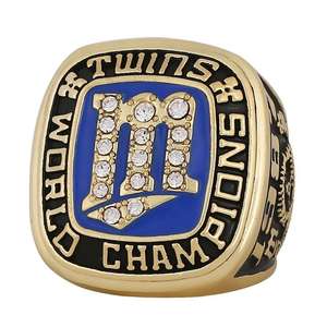 แหวนแชมป์มินนิโซตา ทวินส์ ปี 1987 คุณภาพสูง แฟชั่นโมอิสซาไนต์ เงินแท้ 925 สไตล์ฮิปฮอป ชุบโรเดียม ชุบทอง 14K - Product Image 1