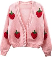 Cardigan long en tricot épais fait main pour femme, motif géométrique décontracté, col rond, manches bouffantes, avec logo personnalisé, collection automne