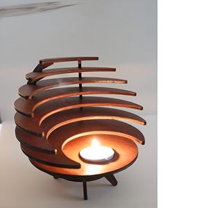 Classic Unique Wooden <b>Christmas</b> Tea Lights For Home Hotel Restaurant Lighting <b>Scented</b> <b>Candle</b> Jar For Table Decor - Product Image 6