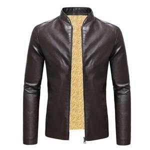 Chaqueta de motorista negra con cremallera de anilina de piel de oveja auténtica para hombre con forro negro acolchado y bolsillos interiores y exteriores - Product Image 1