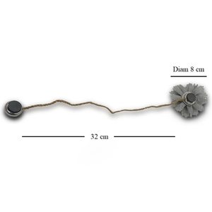 Tendini fiore grigiosi magnetici 2 pezzi con corda da 32cm e accessori eleganti da 8cm di diametro per le tue tende - Product Image 2