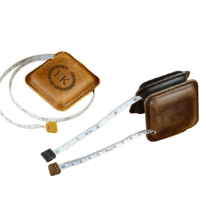 Ruban à mesurer en cuir, style vintage, portable, règle rétractable, fait à la main, double échelle, impression numérique personnalisable, couture - Product Image 1