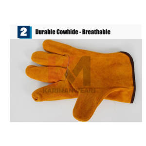 Gants de soudeur en cuir de vachette de qualité supérieure Gants de sécurité au travail en cuir de vachette résistants aux coupures ignifuges résistants à la chaleur - Product Image 5