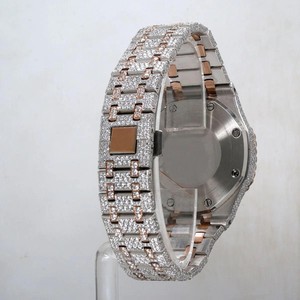 นาฬิกาข้อมือสแตนเลสสำหรับผู้ชายสายรัดเพชรโมอิส VVS1ใสขนาด20มม. สายนาฬิกาแฟชั่น - Product Image 4