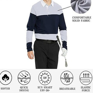 Polo de manga corta sin costuras de nailon de color hielo suelto con logotipo personalizado Polo transpirable de verano de negocios para hombre de Dress Sports - Product Image 6