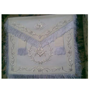 ผ้ากันเปื้อนลายมาสเตอร์ผ่านมาเครื่องราชกกุธภัณฑ์แบบปักด้วยมือลายอิฐผ่านมาพร้อมกับ2025คอปกแบบโซ่สีฟ้า - Product Image 1