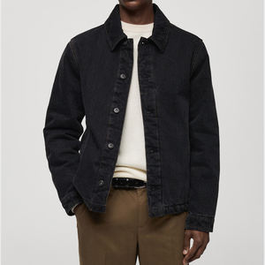 แจ็กเก็ตยีนส์ผ้าฝ้าย100% สำหรับผู้ชายสไตล์ไฮสตรีทสำหรับฤดูหนาวงานตามสั่งเย็บปะแบบฮิปฮอปพิมพ์ลายพัฟติดหน้าจอสำหรับฤดูหนาว - Product Image 1