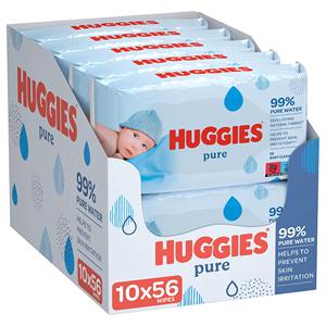 Lingettes pour bébé bio de qualité supérieure pour Huggies 80 pièces Coton et bambou extra doux 99% d'eau purifiée pour un soin naturel de la peau - Product Image 1