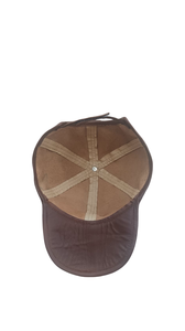 Gorra de cuero genuino con ala curvada hecha a mano de primera calidad, gorra de béisbol ajustable de estilo Vintage con ajuste cómodo y costura duradera - Product Image 5