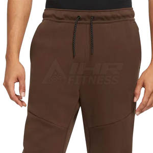 Pantalon de jogging taille haute unisexe pantalon de survêtement en toile de coton léger style décontracté unique logo personnalisé coupe-vent teint en plaine - Product Image 3