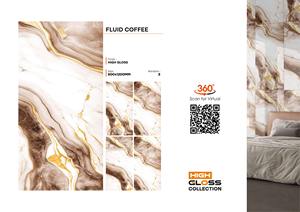 Carreaux de céramique vitrifiés en porcelaine aspect luxe 600x1200mm Finition brillante café fluide Polie 2x4 pieds Carreaux de conception italienne - Product Image 2