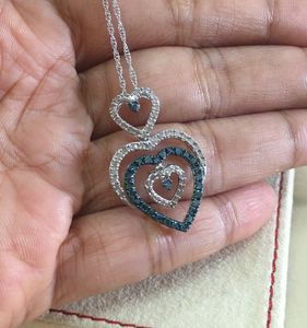 Collier pendentif en argent sterling avec chaîne à maillons, diamant rond naturel blanc bleu de 0,85 ct, style tendance, pour femmes, JEWELSPAARK - Product Image 2