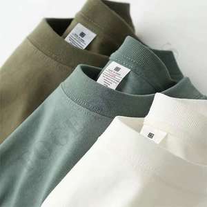 Nuevo diseño de algodón de calidad de lujo suelta ajuste pequeño hombro caído marca en blanco de gran tamaño hombres camiseta personalizada hombres camiseta - Product Image 5