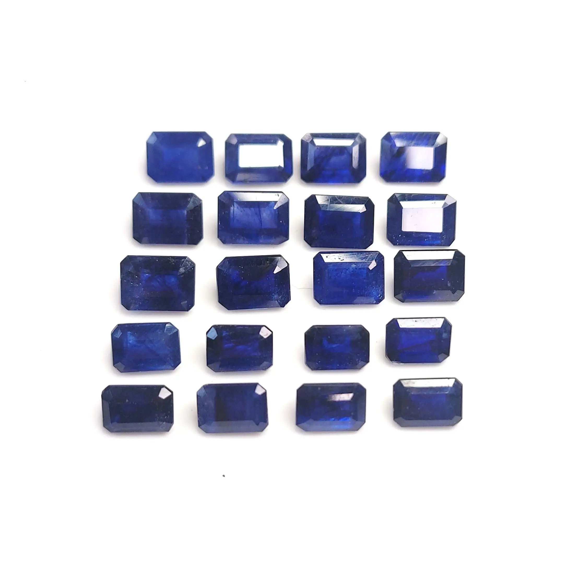 Saphir naturel en forme d'octogène 7x5mm saphir taillé à facettes pierre précieuse en vrac pour la fabrication de bijoux pierre de saphir bleu