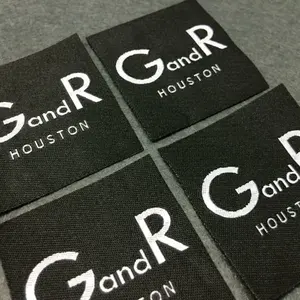 Etiquetas tejidas de poliéster de alta densidad personalizadas al por mayor, tipo de pliegue final con logotipo propio para ropa, zapatos, bolsos, tela de cuello tejido - Product Image 4