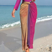 Maillot de bain islamique de luxe avec protection UV, burkini à blocs de couleur, tenue de bain modeste pour femmes musulmanes