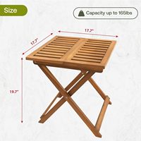 Ensemble de table à manger pliante en bois, rectangulaire, 19,7 pouces, style moderne rustique, pour l'intérieur et l'extérieur, avec pieds en X, pour patio, jardin, camping