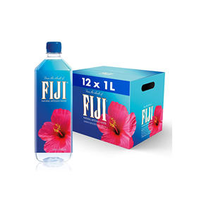 Agua Fiji Auténtica Importada de las Islas Fiji con Diseño de Botella Cuadrada Icónica y Etiquetado Tropical, Paquete de 12x1L al por Mayor - Product Image 1
