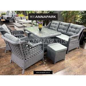 Ensemble de salle à manger d'extérieur moderne Annapark Verano, cadre en aluminium, matériau métallique, canapé de jardin, groupe de sièges de balcon, mobilier d'extérieur - Product Image 3