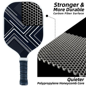 Raquette de pickleball en fibre de carbone de haute qualité, nouvelle, fabriquée par un fabricant, personnalisable, épaisseur 12K 13 mm, nid d'abeilles et fibre de verre - Product Image 4