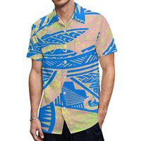 Nuevas Camisas de Hombre de Talla Grande con Estampado de Flores Tropicales Estilo Hawaiano, Antiencogimiento, Sublimadas, de Manga Corta, Cuello en V y Corte Holgado