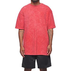 Camiseta lavada con ácido vintage personalizada para hombre 100% algodón de gran tamaño hombro caído peso pesado 200 Gsm camiseta lavada con piedra - Product Image 1