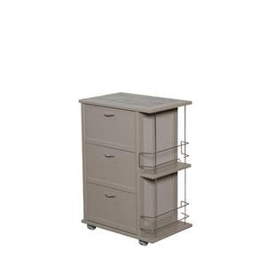 MASLEGNO MAS256 Armoire en bois massif fiable, porte-bouteilles en fer, 3 portes, roulettes en plastique, poignées en fer, design moderne, élégant - Product Image 2