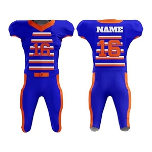 ชุดอเมริกันฟุตบอลแขนสั้นขายส่งจากโรงงาน ผลิตจากโพลีเอสเตอร์ 100% รับสกรีนโลโก้ทีม สำหรับการใช้งานกีฬาอย่างมืออาชีพ - Product Image 2