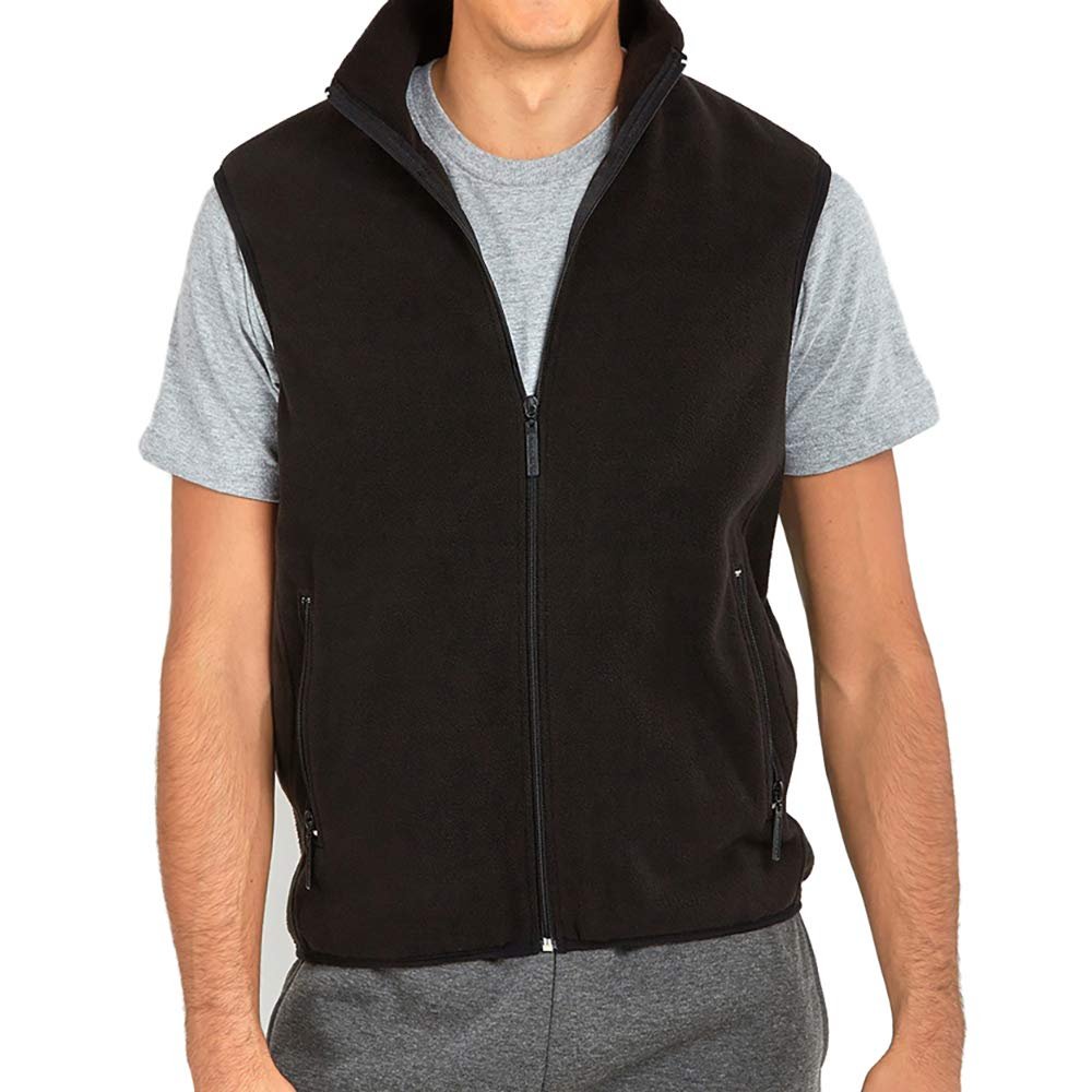 Gilet polaire d'hiver léger pour homme, Gilet polaire noir