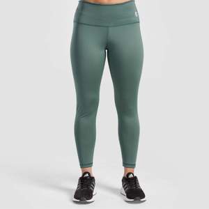 Leggings sportifs pour femmes, taille haute, respirants, en tricot de spandex, camouflage, avec logo, longueur courte, vert marine - Product Image 1