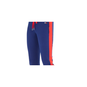 Pantaloni Jogger da Donna Tommy Hilfiger Sport Blu a Vita Media Colorblock Taglia XL Traspiranti Stile Hip-Hop con Effetto Stropicciato - Product Image 2