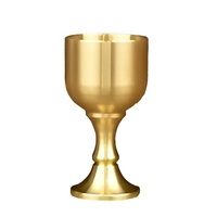 Gobelet à vin moderne en laiton massif coupe à vin royale calice gothique paquet de gobelets vitrine élégance intemporelle