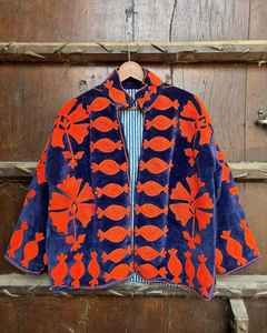 Meilleure qualité à la main Suzani broderie velours veste d'hiver femmes court Suzani veste taille libre court matelassé Kantha veste - Product Image 1