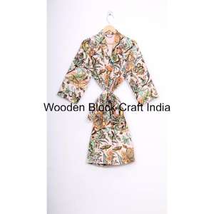 Kimono Largo Kantha Vintage Hecho a Mano, Bata con Estampado Floral, Chaqueta de Algodón Orgánico, Suave para Invierno y Otoño, Cuello en V, Ropa de Mujer, Moda - Product Image 5