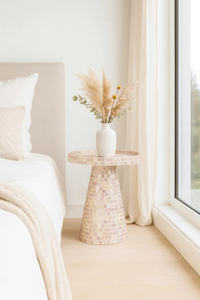 โต๊ะฐานหอยมุกสวยงาม เฟอร์นิเจอร์หอยมุกฝังลายประณีต โต๊ะตกแต่งสไตล์คลาสสิกสำหรับการใช้ชีวิตอย่างหรูหรา - Product Image 2