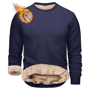 Hombre Casual Cuello Redondo Sudaderas Fleece Forrado Manga Larga Sudadera Tops Loose Fit Pullover Otoño Invierno - Product Image 1