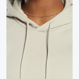 Sudadera con Capucha de Alta Calidad para Mujer, 100% Algodón, con Cordón Ajustable, Logotipo Personalizado, Sudadera de Invierno, Hombros Caídos, Corte Recortado, Cuello con Capucha - Product Image 3