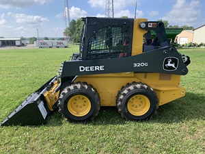 Chargeuse compacte sur pneus John Deere 320E, équipement de construction robuste, haute performance, moteur Yanmar, pompe, boîte de vitesses, moteur - Product Image 3