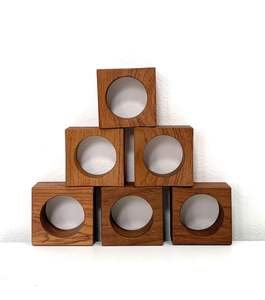 Anneau de serviette en bois de style élégant, best-seller, pour la mise en place de tables à dîner formelles, rehaussant la vaisselle avec un accent en bois - Product Image 2