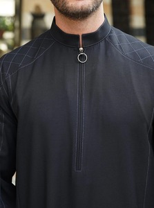 ชุดคลุมสำหรับผู้ชายมุสลิมอาหรับดูไบเสื้อคลุมปักลายคอตั้งสไตล์ตะวันออกกลาง - Product Image 4