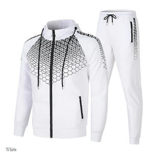 Survêtement pour hommes avec fermeture éclair complète 2 pièces survêtement d'hiver chaud à manches longues respirant survêtements de sport - Product Image 2