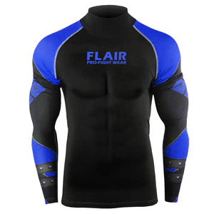 เสื้อรัดกล้ามเนื้อ MMA แบบสั่งทำพิเศษสำหรับ BJJ ป้องกันรังสียูวี แห้งเร็ว แขนยาว - Product Image 2