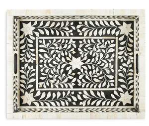 EQUIPMENT BONE INLAY <b>TRAY</b> Handmade Serving <b>Tray</b> Luxury Bone Inlay Ramadan Breakfast Food Fruit Coffee <b>Tea</b> Decorative <b>Tray</b> - Product Image 3