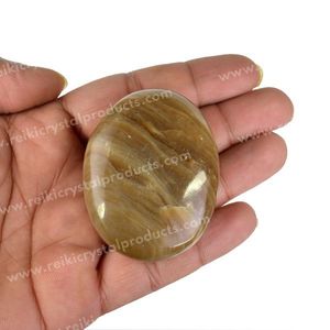 Piedra de Calcita en Forma de Palma de 5 cm, Cristal Curativo Amarillo Natural para la Confianza, Energía y Positividad - Product Image 1