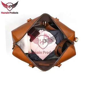 Custom Logo Retro Style Genuine Cow Leather Duffel <b>Bag</b> Low MOQ, Men's <b>Travel</b> <b>Weekend</b> <b>Bag</b>, Crazy Real Leather <b>Travel</b> Gear - Product Image 2