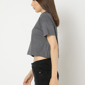 Top corto de manga corta a la moda para mujer, Top corto de baile de algodón, Top corto de manga corta informal a la moda para mujer, camiseta transpirable - Product Image 2