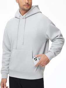 Nouveauté 2026 – Sweats à capuche oversize en polyester tissé doublé pour homme, couleur unie, vente en gros - Product Image 5